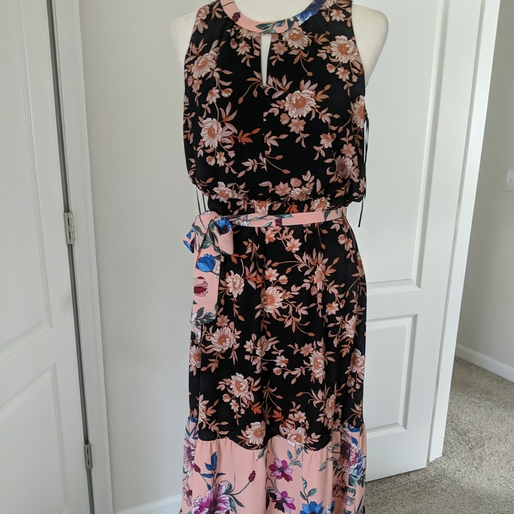 Spense Women Sleeveless Maxi Long Dress S Casual Size 8 floral multi color